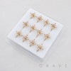 DAZZLING MULTI MARQUISE CUT CZ FLOWER CLUSTER POLISH 316L SURGICAL STEEL NOSE HOOP RING BOX